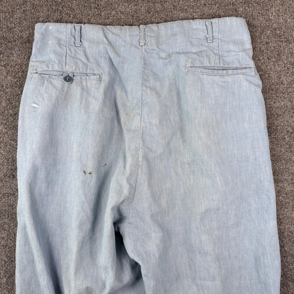 Vintage 50s Hercules Utility Pants Mens 32x32 Sail Cloth Drop Loop Gusset Chino